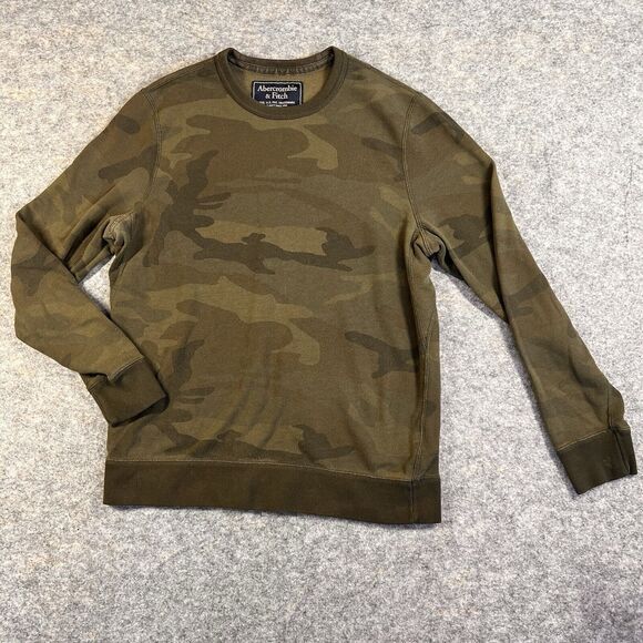 Abercrombie & Fitch Camo Sweatshirt Women’s Small Camouflage Green‎ Grunge - Picture 1 of 5